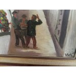 Средна картина масло на платно Испания, хубава двойна рамка - 3619 - КА41